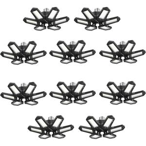 LUCORUSC Led Garage Lights Bulb 10 Pack 120W Super Bright Ceiling Led Shop Lights 6 Deformable Panels Screw in E26/ E27 6500K 12000 LM Deformable Garage Light Ideal for Basement Attic and Workshop