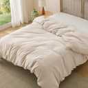 Bedsure Oat Milk Duvet Cover King Size Only - Prewashed Cotton-Like Polyester Extra Soft All Season Bedding, Includes 1 Duvet Cover 104x90 Inches with Zipper Closure, (No Comforter)