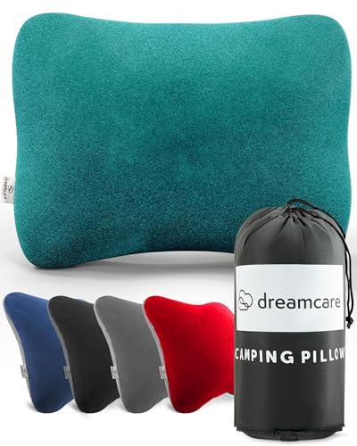 DREAMCARE Camping Pillow, Memory Foam Travel Pillow, Camping Accessories - Small Pillow Camping Essentials Camping Pillows for Sleeping, Backpacking Pillow, Travel Pillows for Sleeping (Medium, Green)