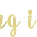LINGTEER Falling in Love Gold Glitter Bunting Banner Perfect for Happy Thanksgiving Autumn Party Backdrop Gift Decorations Sign.