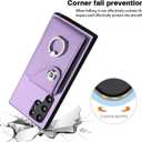 LEMAXELERS for Samsung Galaxy S22 Ultra Case with Card Slots. Purple YBK | PU Leather Magnetic Clasp, Ring Kickstand, Women Men Shockproof Protective Phone Cover for Samsung Galaxy S22 Ultra