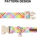 Lionet Paws Easter Dog Collar, Comfortable Adjustable Colorful Plaid Collar with Purple Rabbit for X-Large Male Female Dogs Collars, Neck 16-26 inches