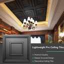 STICKGOO Black Drop Ceiling Tile 2ft x 2ft, Ceiling Panel High-Grade PVC Coverings 24 x 24in - 12 Pack Cover 48 Sq. Ft