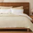 PHF Muslin Blanket Queen Size-Ultra Soft 50% Lyocell & 50% Cotton Blanket, Lightweight Breathable and Moisture Absorption Bedding, Cozy Woven Decor for All Season, 90"x90", Sand