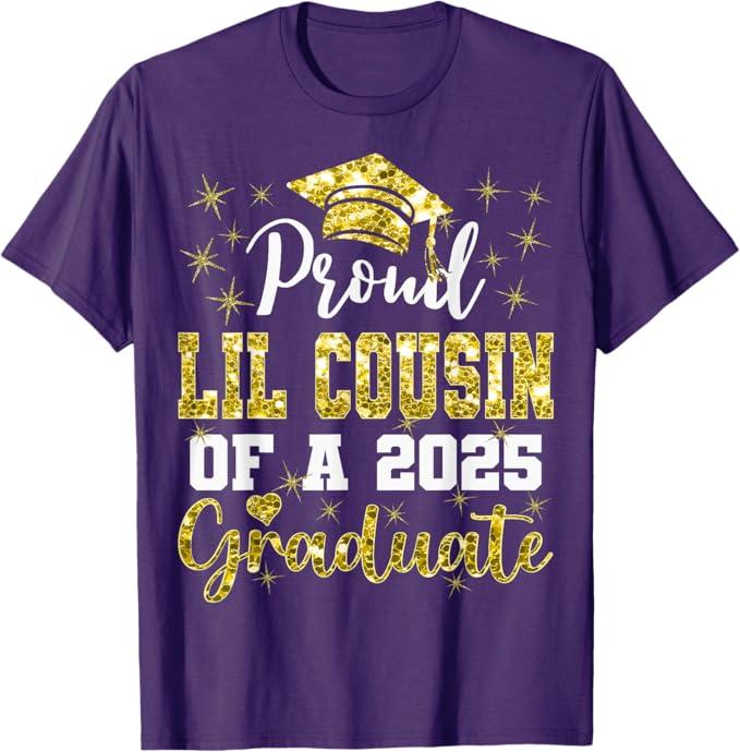 Super Proud Little Cousin of 2025 Graduate Graduation Family T-Shirt
(size 4T, Black)