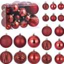 36 Pieces Christmas Ball Decoration Set, Shatterproof Hanging Christmas Xmas Tree Ornaments, Indoor & Outdoor Decoration for Wreath and Party Decorations (Red)