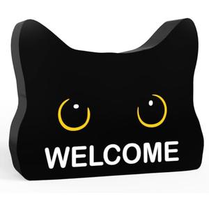 Funny Welcome Bathroom Acrylic Decor Sign Black Cat Decor Cat Decor for Home Bathroom Cat Lover Gifts For Women Men