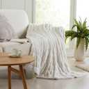 Springtree Home Luxury Micro Plush Throw Blanket | Thick Faux Fur | White, 60" x 70"