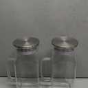 Netany 2 Pack 1.2 Liters/40 oz Small Square Glass Pitcher with Lid and Handle for Fridge, Iced Tea and Coffee Carafe Storage Container, Resistant to Hot and Cold Borosilicate Jug