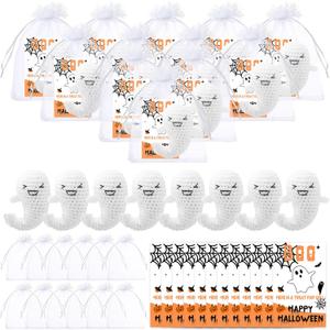HyDren 12 Sets Halloween Boo Basket Stuffers Bulk Handmade Positive Crochet Ghost Gifts with Positive Cards Office Cute Boo Ghost Decor for Women Men Family Home Birthday Halloween Party Favors