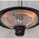 Electric Hanging Patio Heater, Ceiling Mounted, 1500W, 3 Power Settings, Remote Control, Black, Perfect for Garage, Patio, Deck, Gazebo, Backyard
