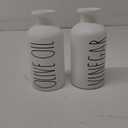 HAOTOP Farmhouse Ceramic Oil and Vinegar Dispenser Bottle Set, Perfect for Storage of Oil and Vinegar,13 oz (Navy)