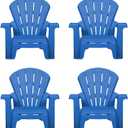 Little Tikes Kids Garden Chair 4 Pack in Blue, Outdoor Toddler Activity Adirondack Chairs for Picnic, Garden, Patio, Backyard & Beach, Outdoor Chair Set