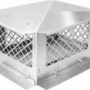 Stainless Steel Chimney Cap, Fireplace Chimney Flue Cover with Adjustable Metal Strips & Bolts Screws, Heavy Duty Chimney Top Cap for Fireplace & Stove Flue Protection (9" x 13")