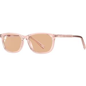 Outdoor FL-Flex Fluorescent-60 Light Brown Tinted Blue Light Blocking Glasses Rectangle Migraine Light Sensitivity Photophobia Fluorescent LED Glare Women AB3310(Pink Frame Cinnamon Lens)