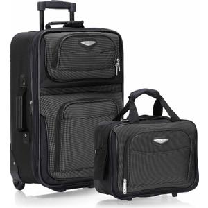 Travel Select Amsterdam Softside Expandable Luggage with Rolling Wheels, Gray, 2-Piece Set (15/21)