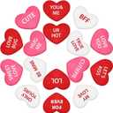 Kathfly 16 Pcs Valentine's Day Conversation Heart Plush Throw Pillows Candy Plush Conversation Hearts Valentines Stuffed Throw Pillow Decoration for Wedding Holiday Party Favors(White, Pink, Red)