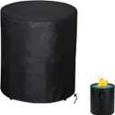 SheeChung Fire Pit Round Cover 24" D X 27" H,Heavy Duty 600D Waterproof & Weather Resistant Outdoor Cover,Fits 20-24 inch Column Propane Gas Firepit Bowl