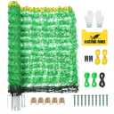 Electric Fence Netting for Sheep, Goat, Cattle, Hog, Deer, 42.5"H x 164'L | Portable Livestock Mesh Fence Nets with 14 Pre-Assembled Double-Spiked Posts for Backyard, Homestead, Farm, Ranch, Garden