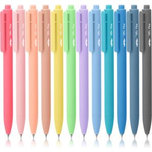 Mr. Pen- Retractable Gel Pens, 12 Pack, Black Ink Gel Pens, Pastel Barrels, Fast Dry, Gel Pen Fine Point 0.7mm