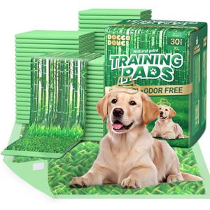 Puppy Pads XL 30 Count - 28"x34" Extra Large Pee Pads for Dogs Odor Blocking, Leak-Proof Potty Training Pad Super Absorbent, 6-Layer Leak-Bamboo Patterns Dog Pads