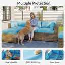 Aoxun 11pcs Patio Cushion Covers Replacement, Waterproof Outdoor Furniture Cushion Covers with Zipper and Non-Slip Bottom, Patio Sofa Couch 3 Sizes for Patio Sectional, Covers Only (Sky Blue)