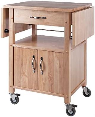 Winsome Wood/Veneer Mobile Kitchen Cart with Lockable Wheels, Beech (84920)