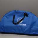 Wakeman Camp Table - Round 2-Tier Folding Table with 4 Cupholders and Carrying Bag - for Camping, Beach, Picnic, Sporting Events, and More Outdoors,Blue