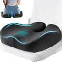 Seat Cushions for Office Chairs & Hip Pain Relief, Extra-Dense Coccyx Cushion with Sciatica Support, Ergonomic Design for Desk Chair, Car, Wheelchair, All-Day Comfort (Black)