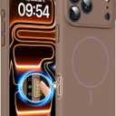Magnetic for iPhone 17 Pro Max Case, Compatible with MagSafe, Integrated Silicone Camera Control Cover Protection, 3.0mm Thicken Silicone Phone Cover for 17 ProMax 6.9", Brown