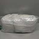 Beige White Blackout Small Kitchen Window Curtains 45 Inch Length 2 Panel Set, Memory Trained Pinch Pleated Thermal Double Layer Linen Curtain Soundproof Light Blocking Decorative Drapes with Back Tab