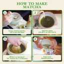 AROU - Matcha Eco Zen 7Pcs Matcha Set Whisk and Bowl, Small Whisk with Holder, Tea Cloth, Sifter, Bamboo Scoop  Spill Free Ceremonial Grade Japanese Tea Set with Handbook  Ideal for Beginners