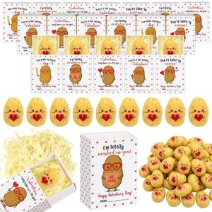 Employee Appreciation Gift Bulk for Coworker Social Worker Funny Desk Pets Cute Ornaments Positive Thank You Inspirational Card Box Volunteer Gift Easter Basket Stuffers(25 Set,Heart Potato)