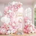 Light Pink Balloon Arch Kit with Clear Pastel Pink and White Balloons for Wedding Bridal Baby Shower Shower Birthday Party Decorations