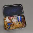 Touchfutrue Tiny Christmas Nativity Set, Pocket-Sized Nativity Scene Gift Box, Resin Nativity Set with Figurines, Christmas Decoration, Home Gift Decoration