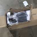 Aquzee Desk with Hutch Bookshelves, Computer Desk with 3 Tiers Storage Shelves, Space Saving Design Black Metal Legs Desk with Grey Board, Easy Assemble (47inch)