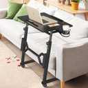 Enayplon Small Standing Desk with Wheels, Portable Treadmill Desk, Rolling Desk Adjustable Height for Laptop, Mobile Standing Table for Walking Pad, Bedside Table