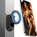 GUAGUA Magnetic Phone Holder for Gym with Dual N52 Super Magnets, Strong Magnetic Phone Mount for All Phones, Dashboard Foldable Stand, Secure Grip Portable Gym Accessories for Men & Women, Black