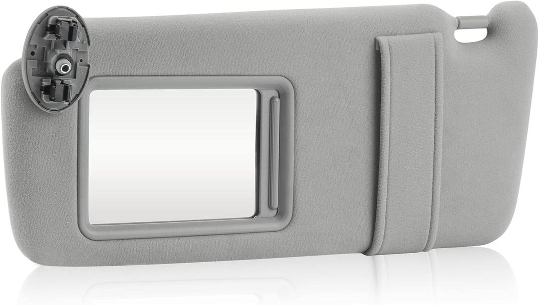 Gray Driver Left Side Sun Visor Replacement Compatible with 2007 2008 2009 2010 2011 Toyota Camry Without Sunroof Replace 74320-06780-B0, 74320-33B81-B0
