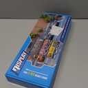 Display Case for Hot Wheels: Stackable Parking Garage for 1/64 Scale Matchbox Toy Car, FoamBoard Storage for Monster Trucks with LED Light and Acrylic Cover, Graffiti Wall