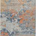 Signature Design by Ashley Wraylen 5 x 7 Low Pile Boho Abstract Rug, Orange & Blue