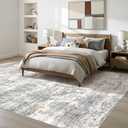 10x13 Area Rugs for Living Room: Washable Large Neutral Abstract Rug Soft Non Slip Stain Resistant Low Pile Indoor Carpet for Bedroom Dining Room Nursery Office Playroom - Grey White Brown