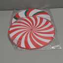 100 Pcs Christmas Peppermint Disposable Paper Placemats Round Candy Cane Red White Green Striped Table Place Mats 13.5 x 13.5 Place Mats for Xmas Dinner Table Kitchen Party Decorations