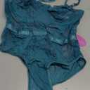 Avidlove Women Lingerie Bodysuit Lace Teddy Snap Crotch One Piece Underwire Babydoll (XX-Large, Peacock Blue)