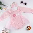 HONGTEYA Baby Girl 1st Birthday Outfit First Romper Tulle Dress Gifts (Pink)