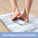 KIMODE Kitchen Mats for Floor, Abstract Kitchen Rugs Sets of 2, Anti Fatigue Mats for Kitchen Floor, Cushioned Comfort Kitchen Floor Mats for Sink Laundry Desk Multi-Blue 17"x59"+17"x29"
