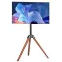 VEVOR Tripod Easel TV Stand, for 40-65 inch Flat Screen/Curved TVs Up to 99 lbs, 18° Left-Right Rotation Portable TV Stand with Oak Wood Legs, for Bedroom, Living Room, Studio, MAX VESA 600 x 400 mm