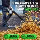 Cordless Leaf Blower & Vacuum SOYUS 3-in-1, Leaf Vacuum Mulcher 385CFM with Brushless Motor & 5 Speed Control, Electric Leaf Blower for Lawn Care, Included 45L Bag 2 x 20V 4.0Ah Battery and Charger