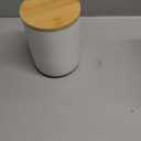 MilkyWay Food Storage Jar Strong Ceramic Storage Canisters with Airtight Seal Bamboo Lid Modern Design Seal Damp-Proof Kitchen Jar for Coffee, Tea, Spice and More (White(M: 27oz/800ml))