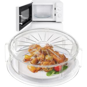 Splatter Proof Microwave Cover  Kitchen Discovery  Microwave Splash Guard Protects Against Spurts and Spatters. Clear, Reusable Microwave Plate Cover with Handles Replaces Single Use Plastic Wrap